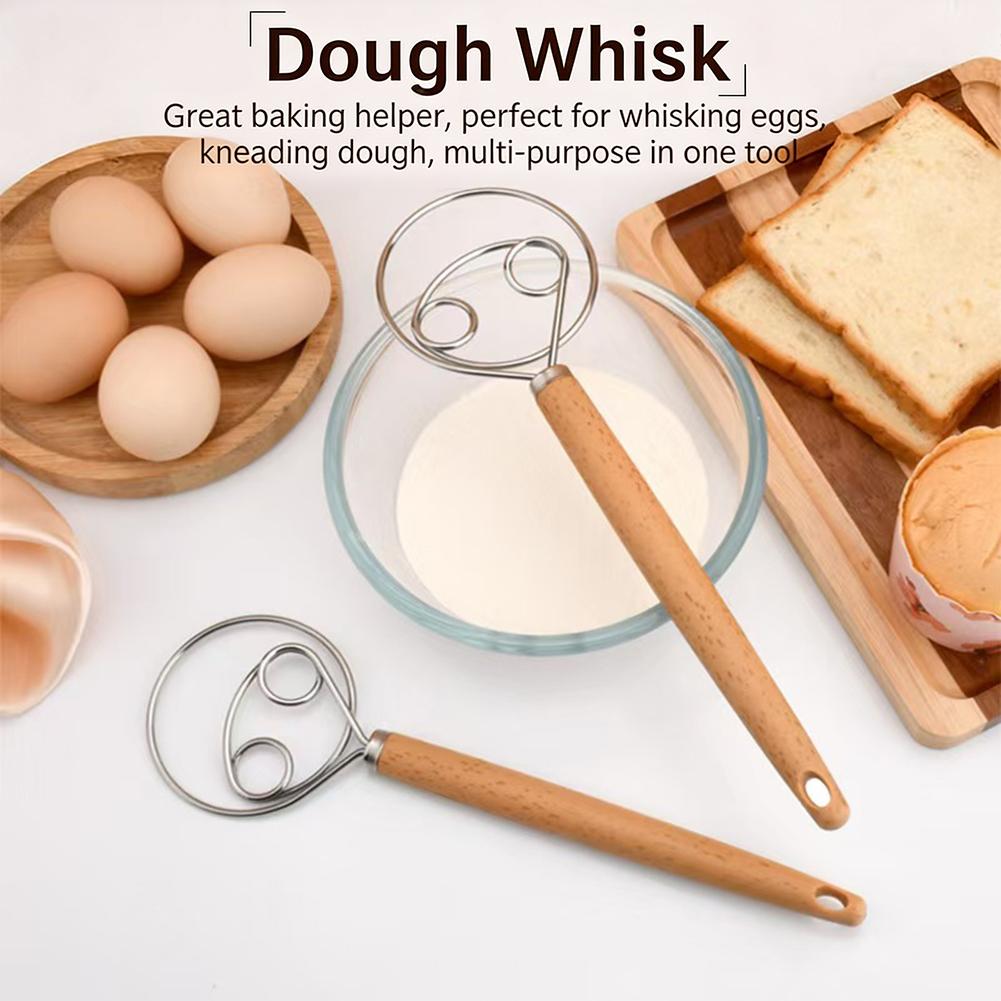 Danish Pancake Pan - Wooden Hanlde Danish Dough Mixer Cake