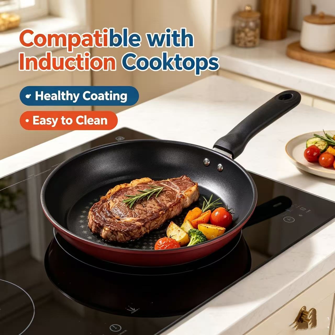 Egg Waffle Pan - Premium Granite Non Stick Frying Pan,