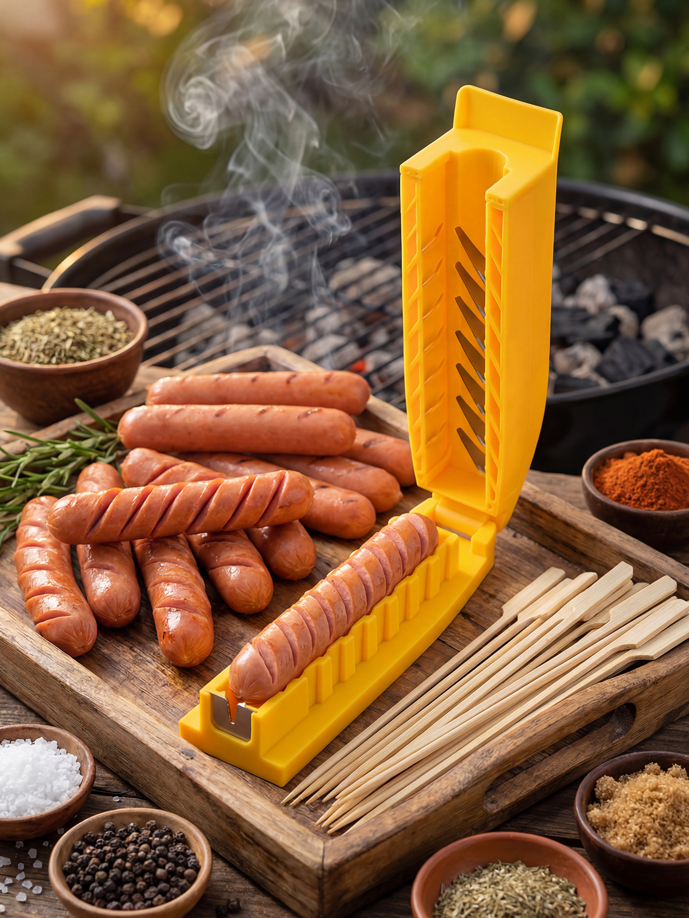 Hot Dog Press - Manual Sausage Slicing Tool Reusable Hot