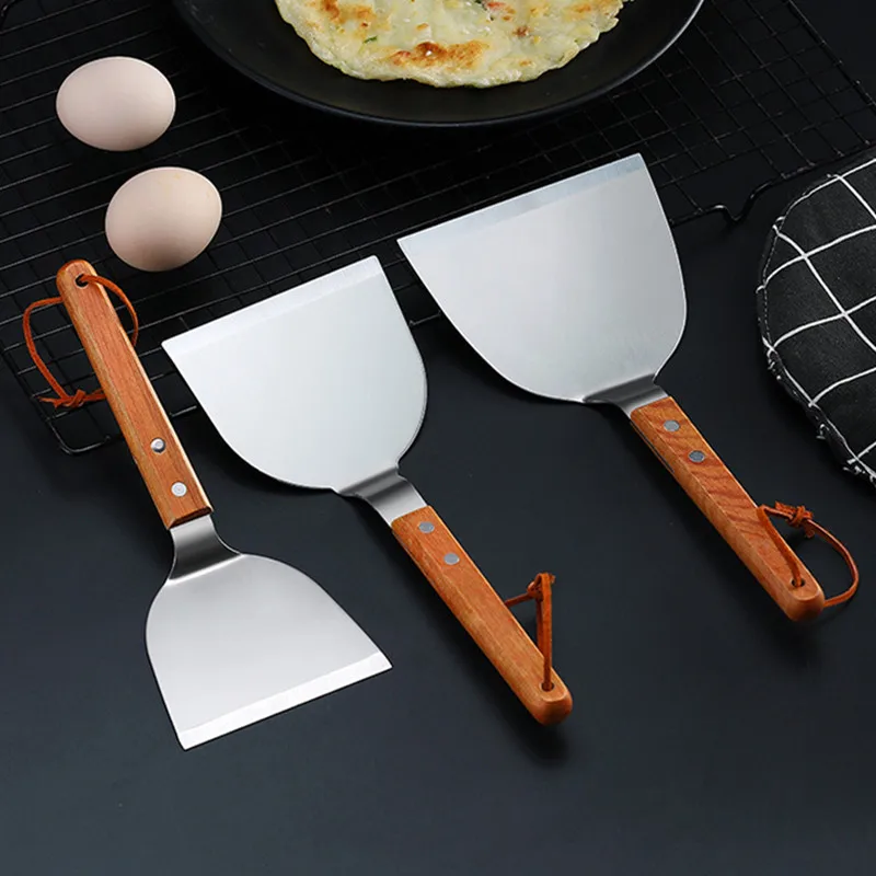 Stainless Steel Wooden Handle  - مراجعة Okonomiyaki Spatula وسعره