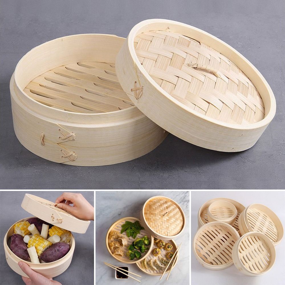 Bamboo Steamer Basket with Lid - مراجعة Bao Steamer Bamboo وسعره