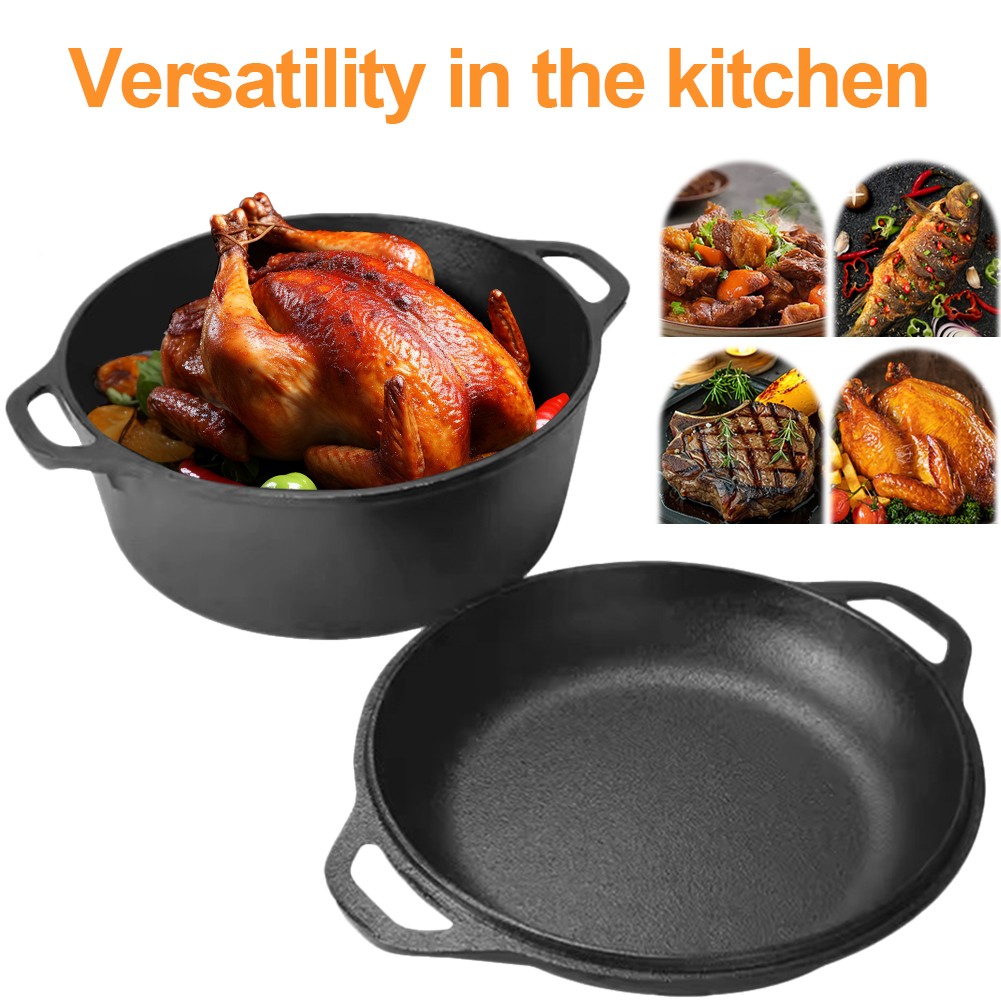 2 in 1 Cast Iron Dutch Oven Po - مراجعة Cast Iron Corn وسعره