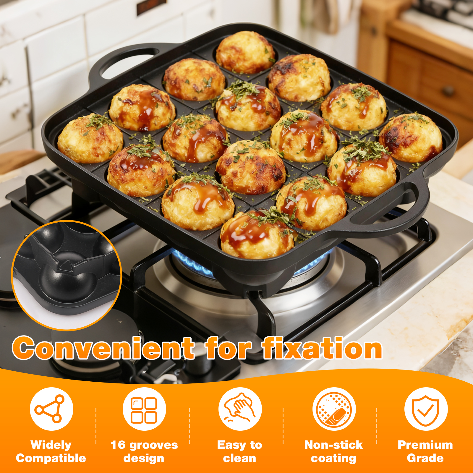 Takoyaki Pan 16 Hole Octopus B - مراجعة Takoyaki Grill Plate وسعره