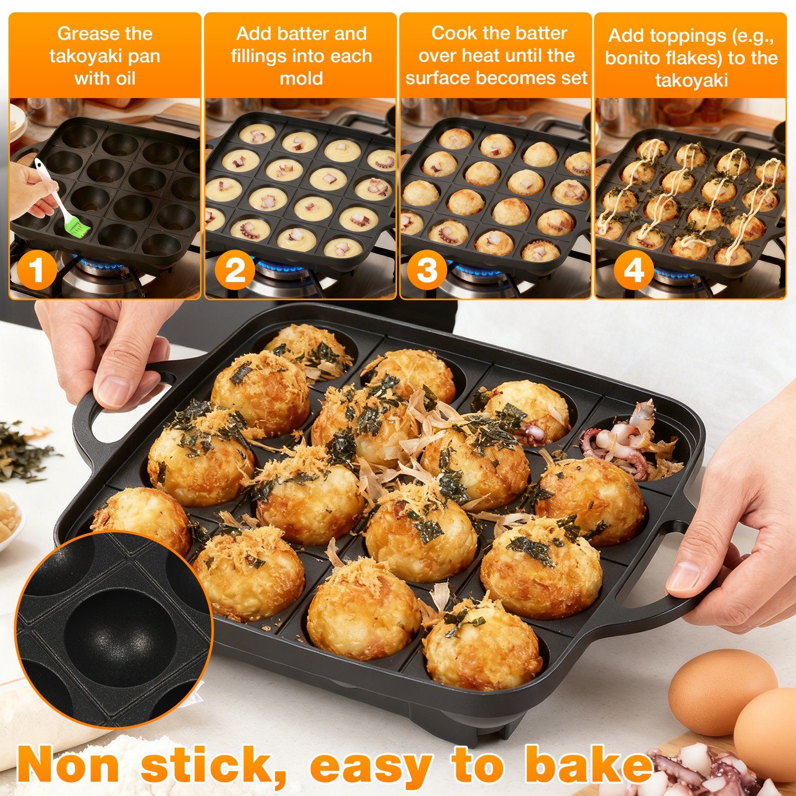 Takoyaki Pan 16 Hole Octopus B - مراجعة Takoyaki Grill Plate وسعره
