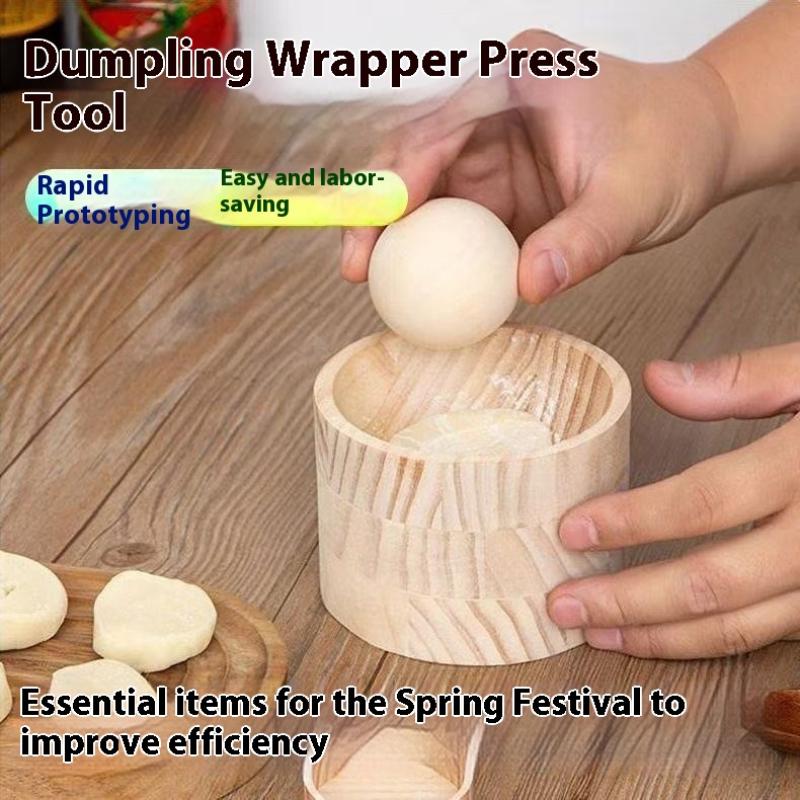 1 Set Wooden Dumpling Maker -  - مراجعة Dumpling Press Set وسعره