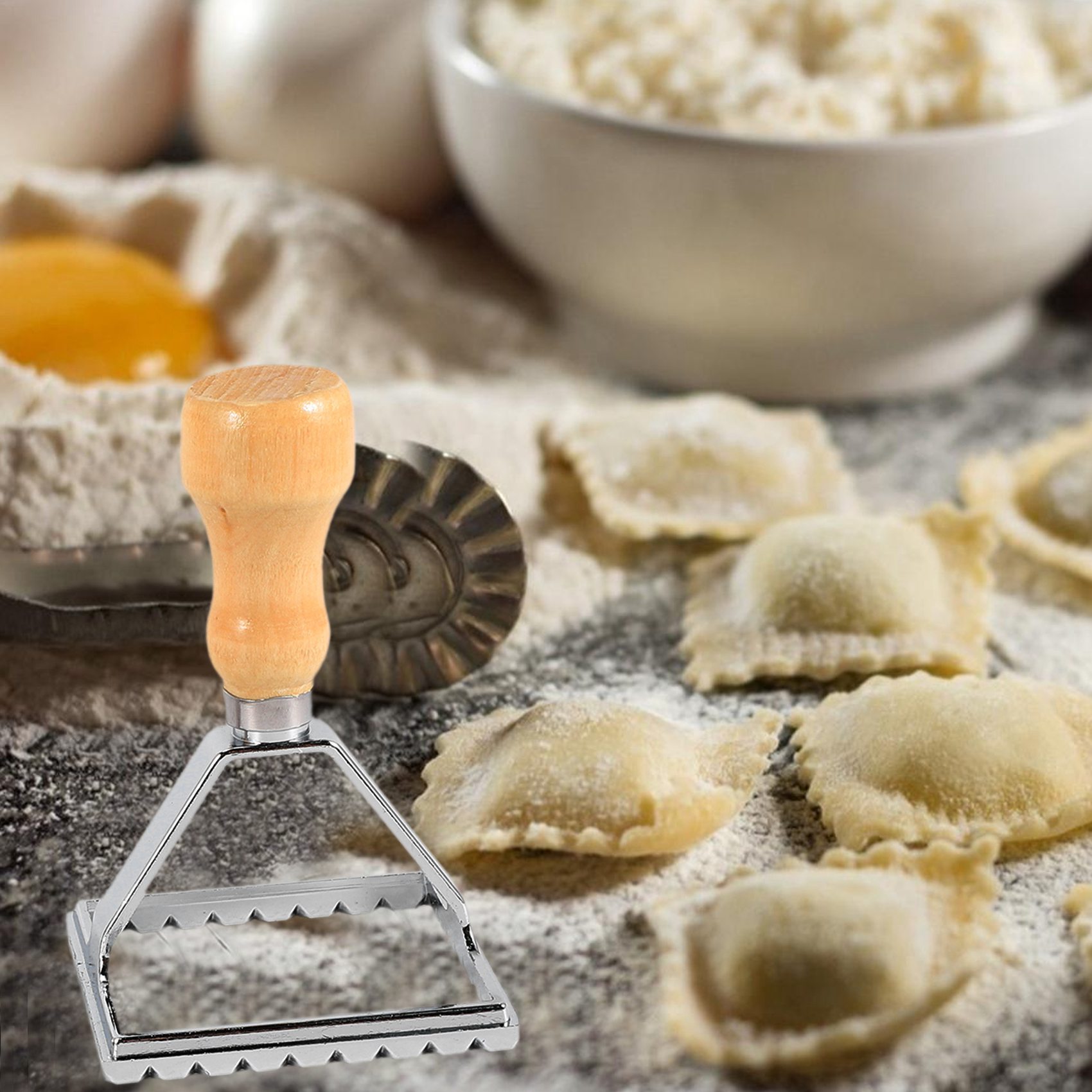 A11I Ravioli Maker Cutter Stam - مراجعة Dumpling Press Set وسعره
