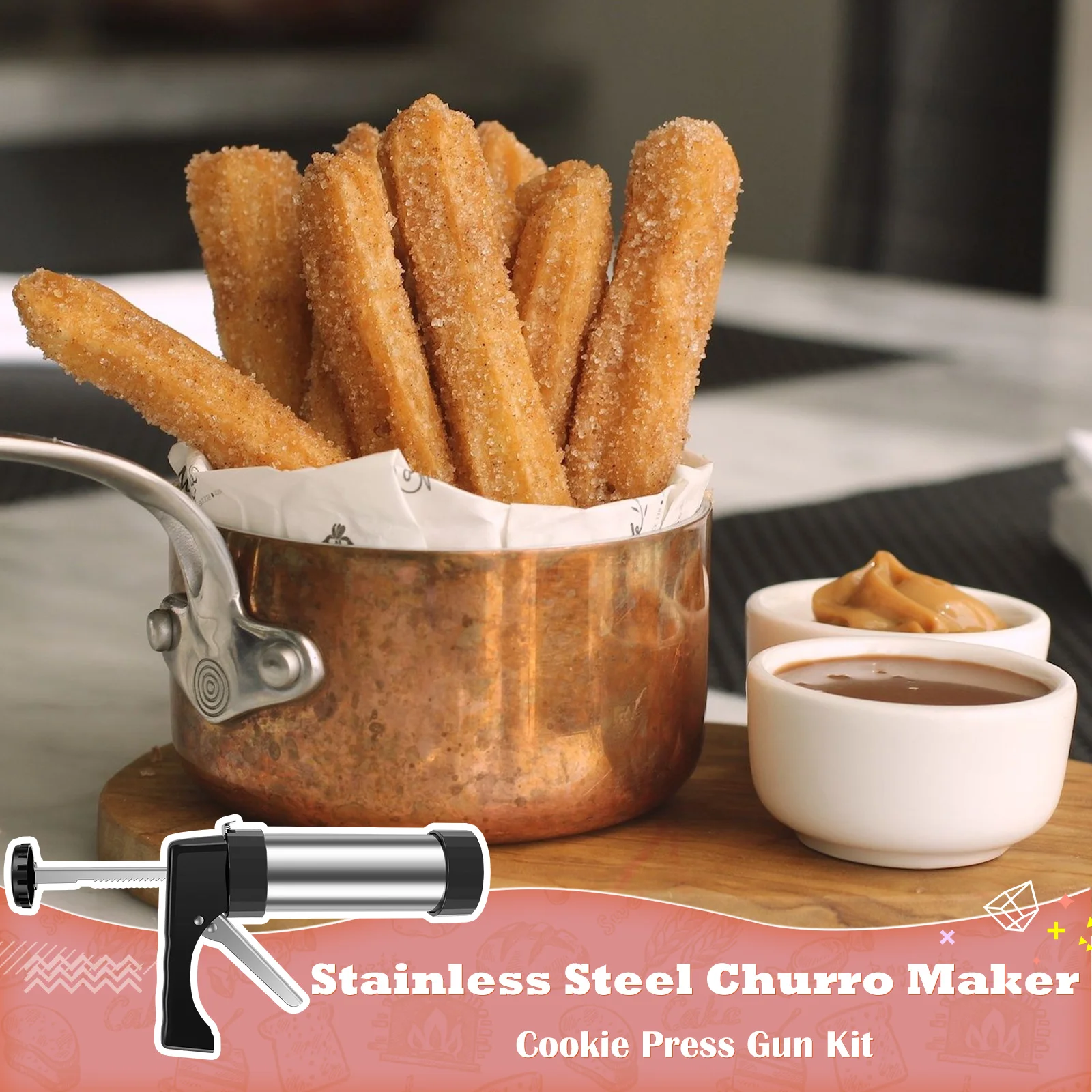 DIY Churro Maker Machine Cooki - مراجعة Churros Maker Gun وسعره
