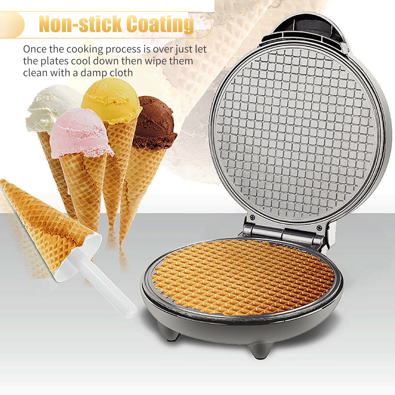 1200W Waffle Maker Nonstick Ba - مراجعة Waffle Cone Maker وسعره