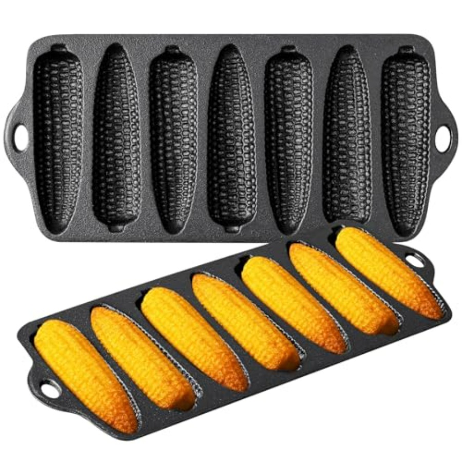 2 Pcs Cast Iron Corn Stick Pan - مراجعة Cast Iron Corn وسعره