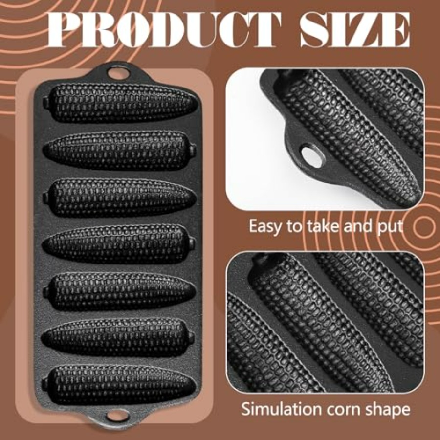 2 Pcs Cast Iron Corn Stick Pan - مراجعة Cast Iron Corn وسعره