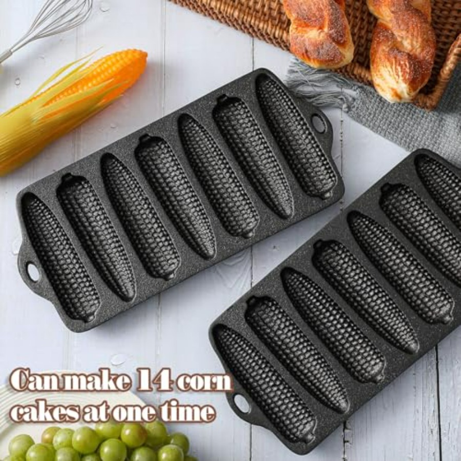 2 Pcs Cast Iron Corn Stick Pan - مراجعة Cast Iron Corn وسعره