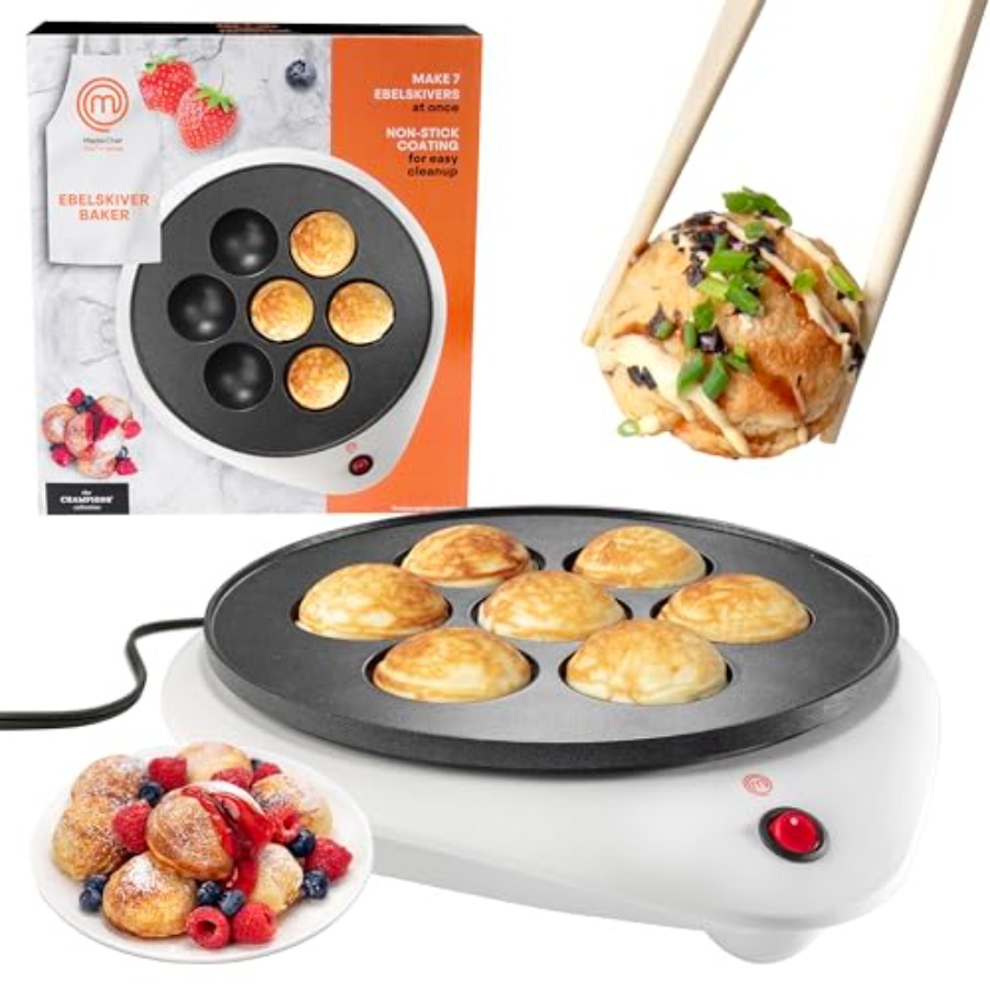 MasterChef Electric Ebelskiver - مراجعة Takoyaki Grill Plate وسعره