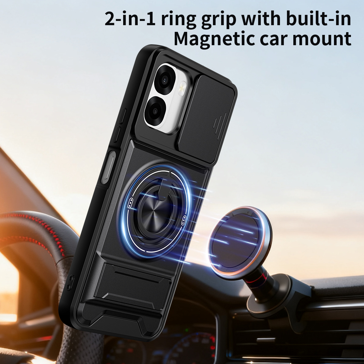 Armor Phone Case For Oppo A6x  - مراجعة Taco Stand Holder وسعره