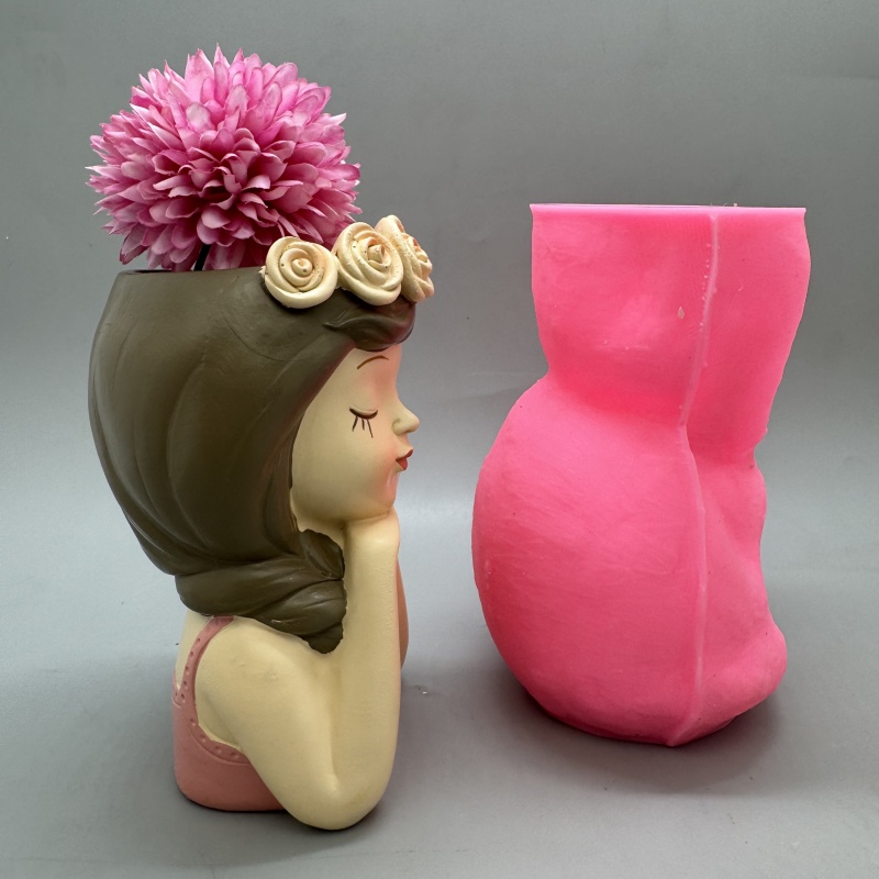 Cute girl flower pot silicone  - مراجعة Potsticker Mold وسعره