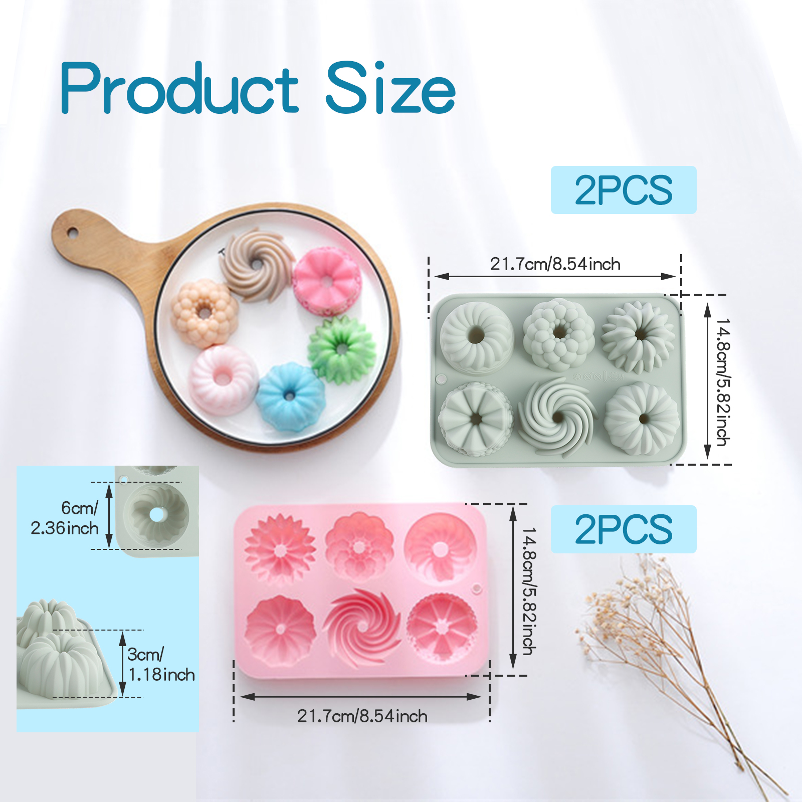 6-Cavity Silicone Fluted Tube  - مراجعة Donut Mold Silicone وسعره