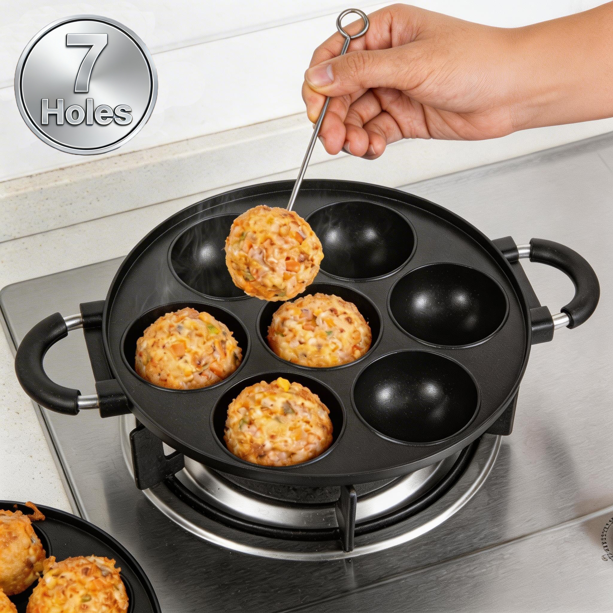16/7 Holes Takoyaki Pan Alumin - مراجعة Takoyaki Grill Plate وسعره