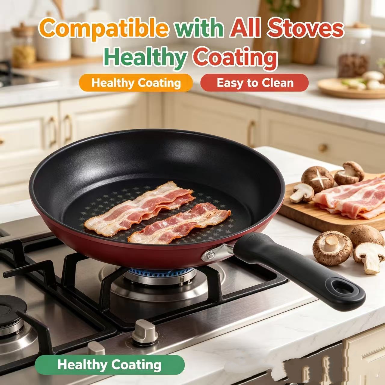 Premium Granite Non Stick Fryi - مراجعة Egg Waffle Pan وسعره
