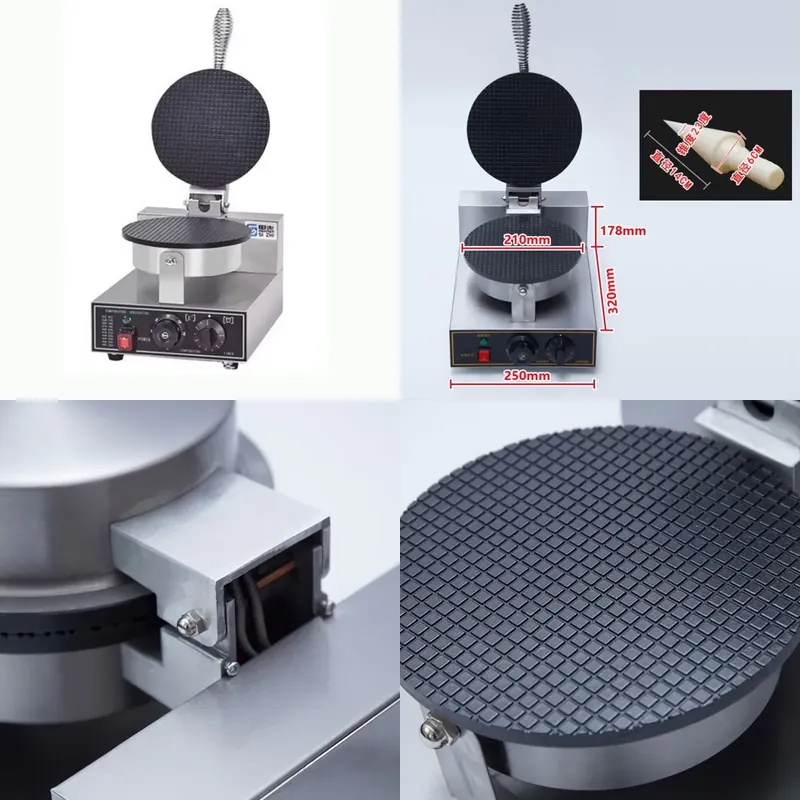 TEBAK Factory Snack Machines E - مراجعة Waffle Cone Maker وسعره