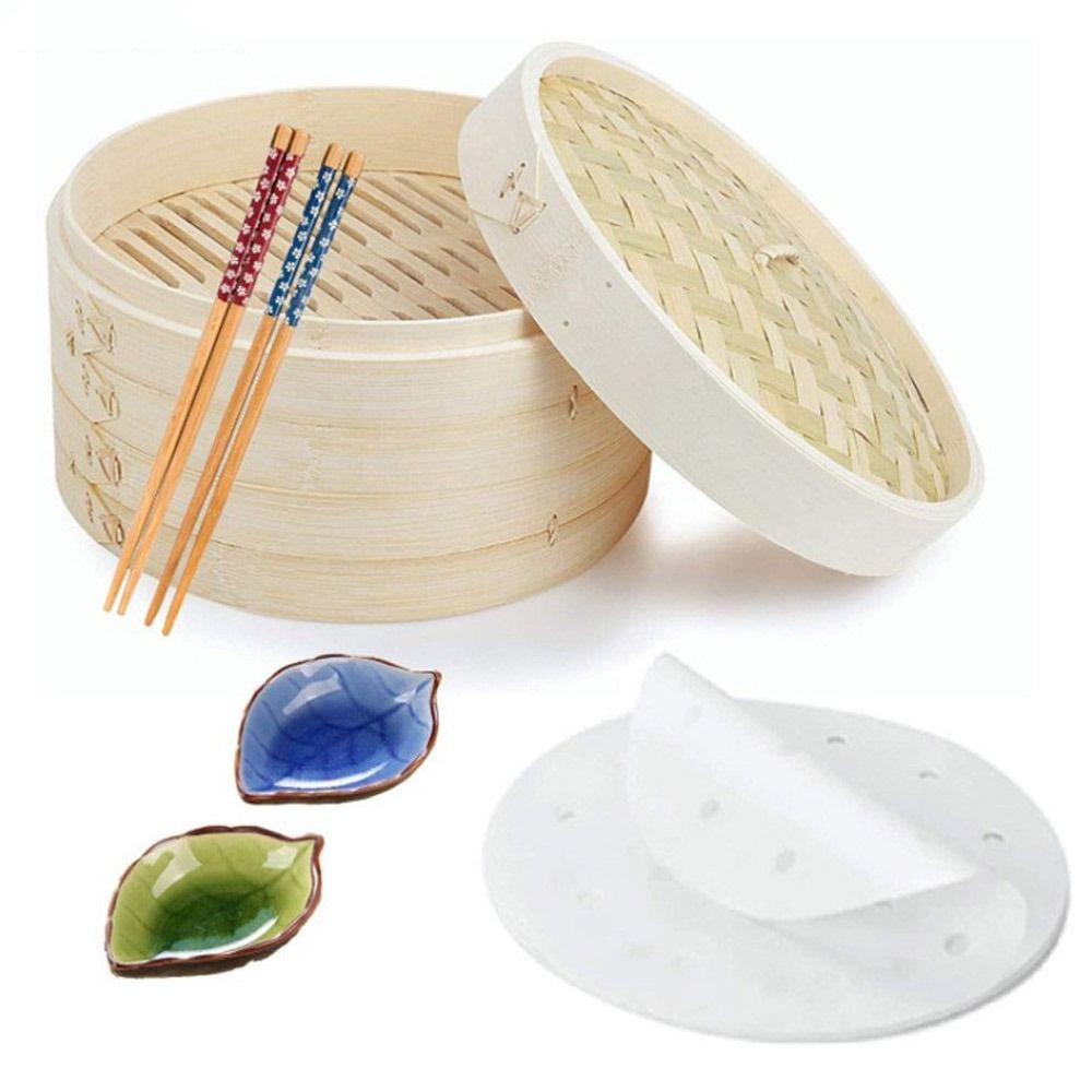 Bamboo Steamer Basket with Lid - مراجعة Bao Steamer Bamboo وسعره