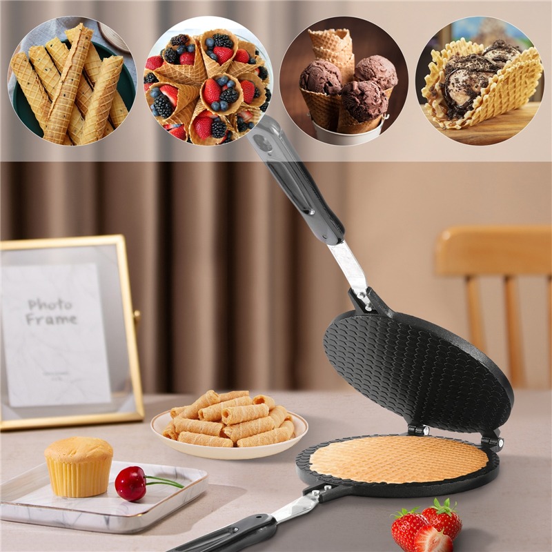 22cm Non-Stick Egg Roll Waffle - مراجعة Waffle Cone Maker وسعره