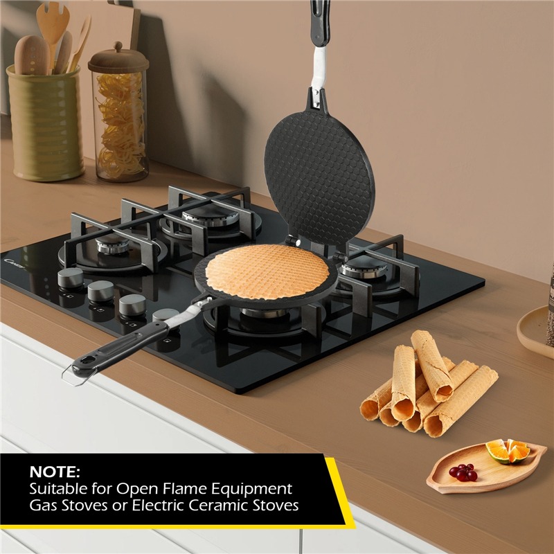 22cm Non-Stick Egg Roll Waffle - مراجعة Waffle Cone Maker وسعره