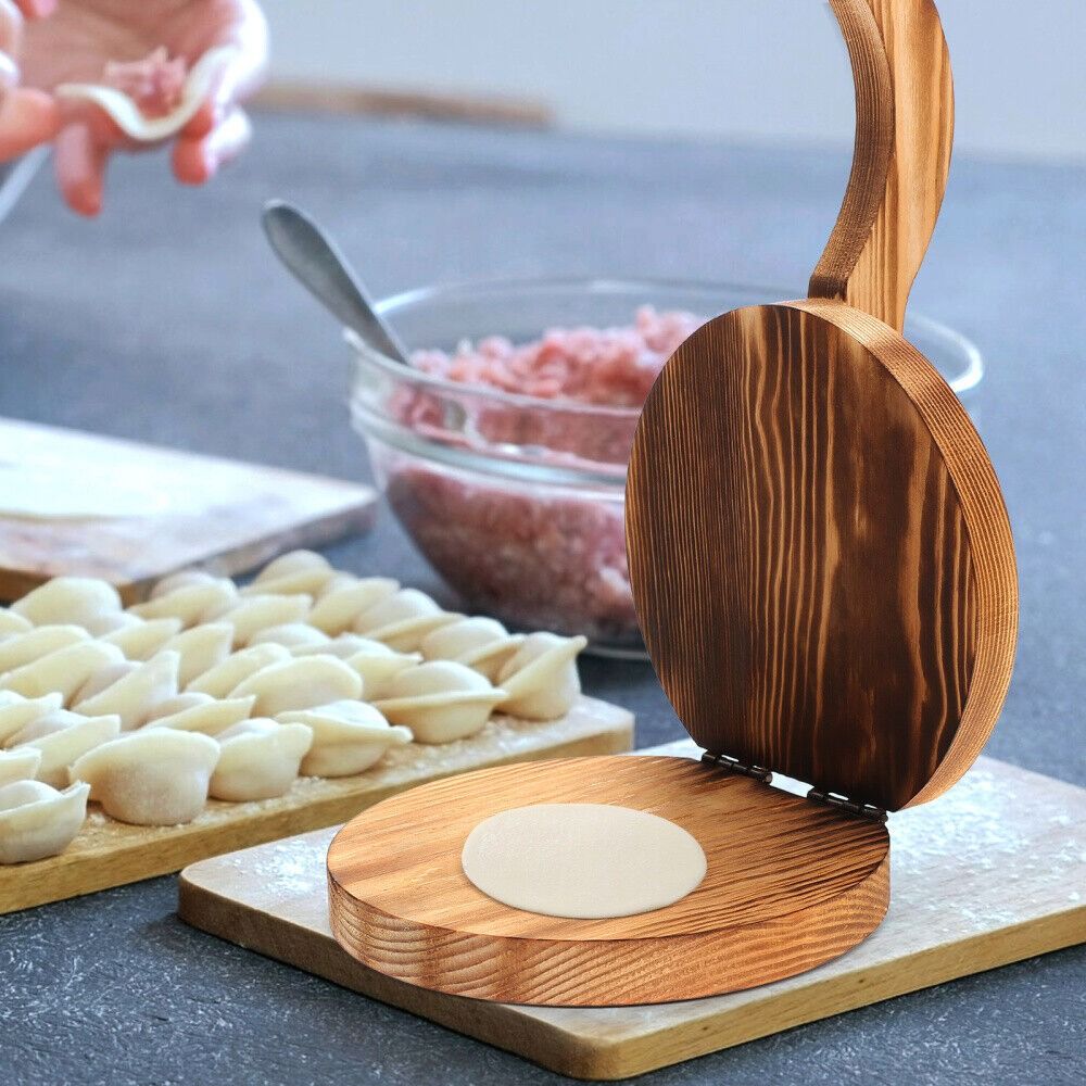 Wooden Dough Presser Chapati P - مراجعة Dumpling Press Set وسعره