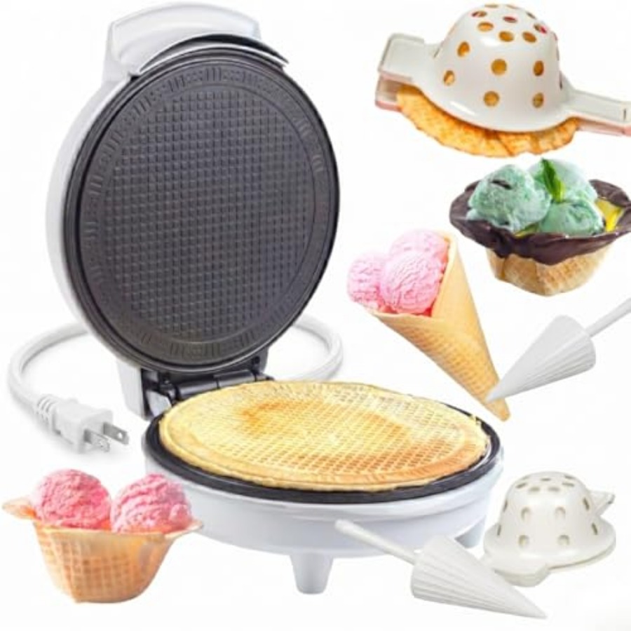 Waffle Cone and Ice Cream Bowl - مراجعة Waffle Cone Maker وسعره