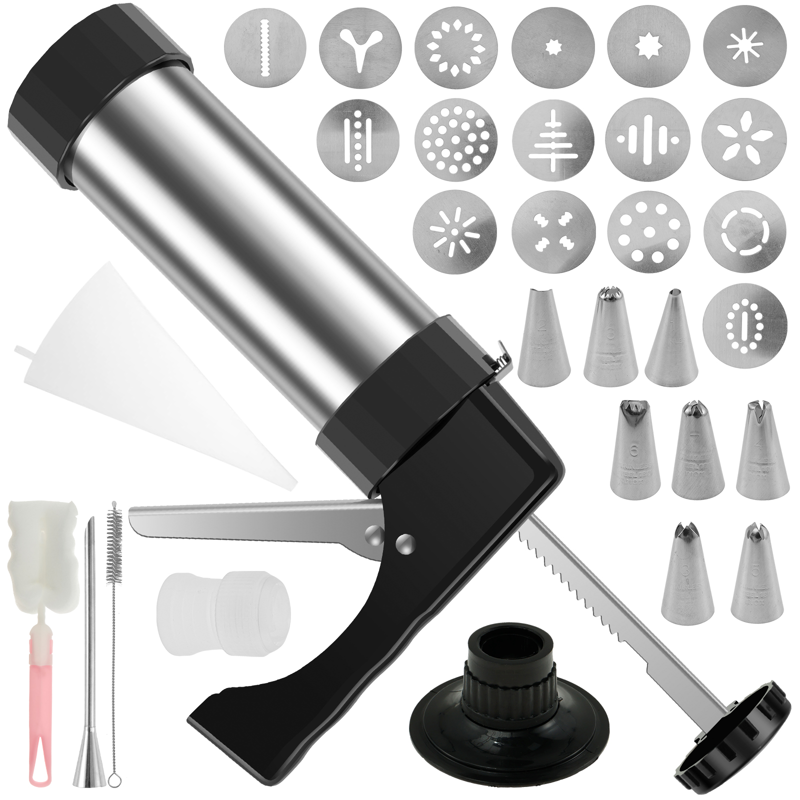 Cookie Press Gun Tips Set Stai - مراجعة Churros Maker Gun وسعره