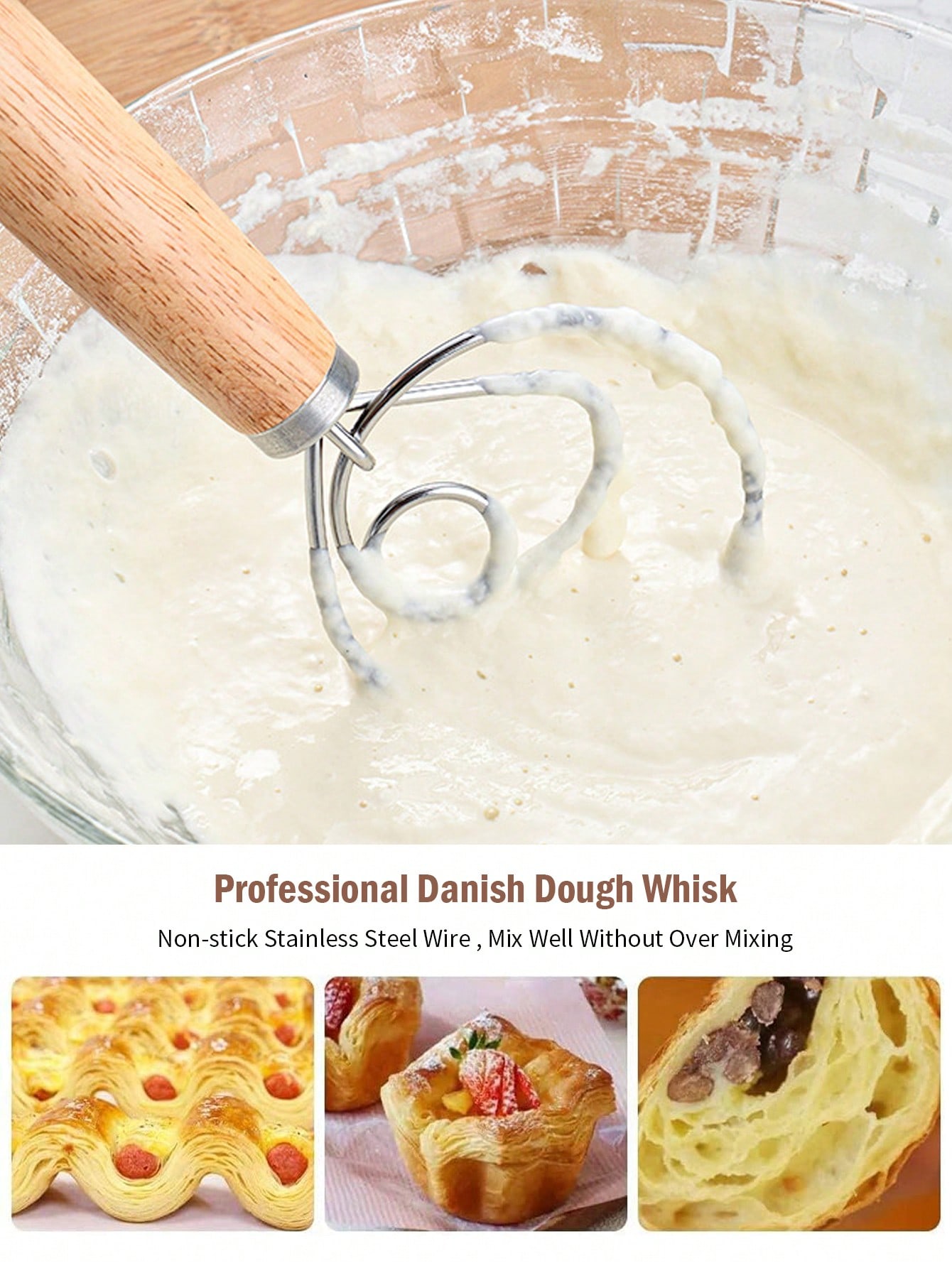 Danish Dough Whisk Stainless S - مراجعة Danish Pancake Pan وسعره