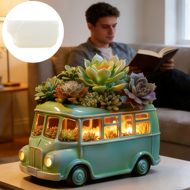 Bus succulent plant flowerpot  - مراجعة Potsticker Mold وسعره