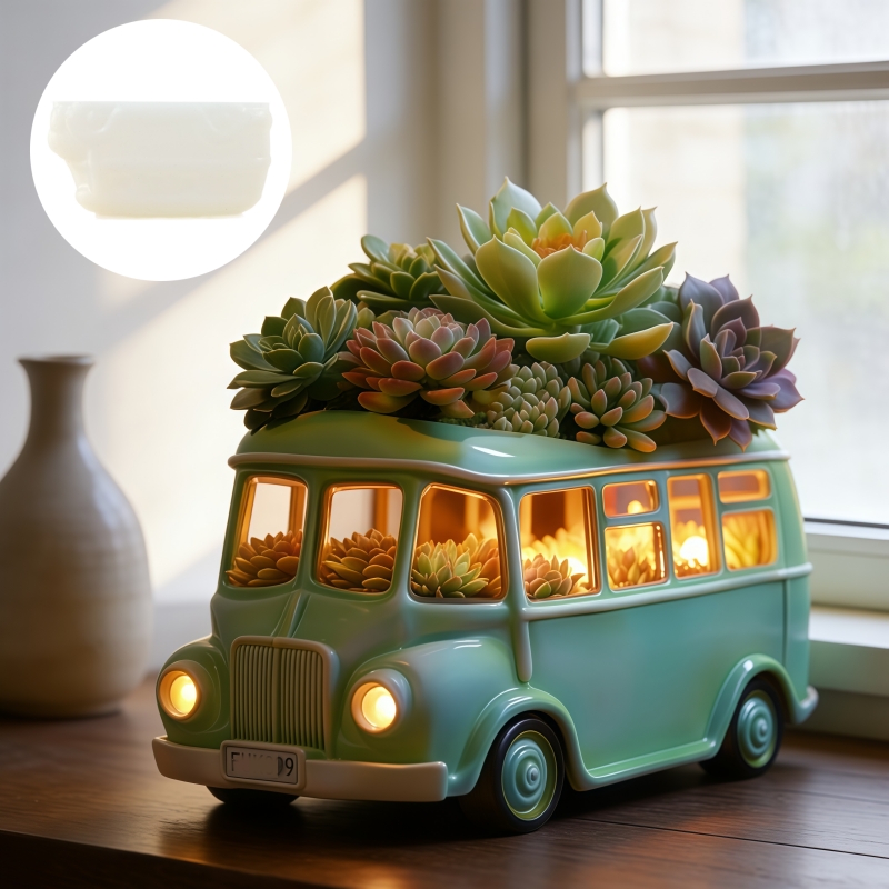 Bus succulent plant flowerpot  - مراجعة Potsticker Mold وسعره