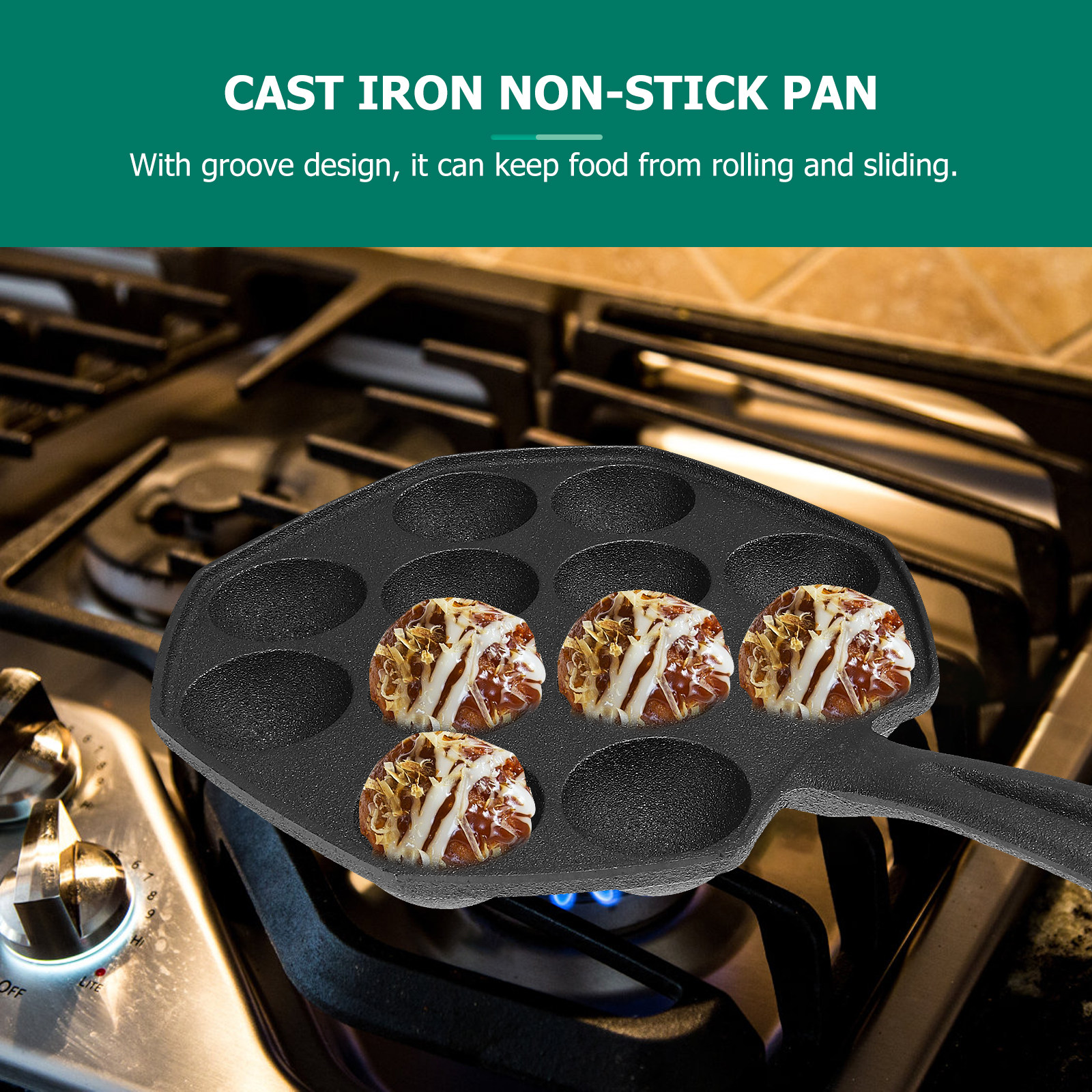 Takoyaki Pan 12 Molds Cast Iro - مراجعة Takoyaki Grill Plate وسعره