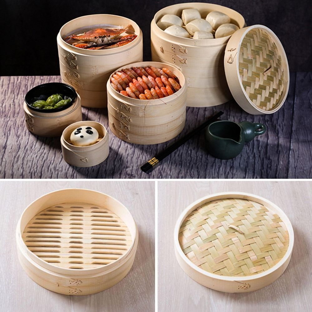 Bamboo Steamer Basket with Lid - مراجعة Bao Steamer Bamboo وسعره