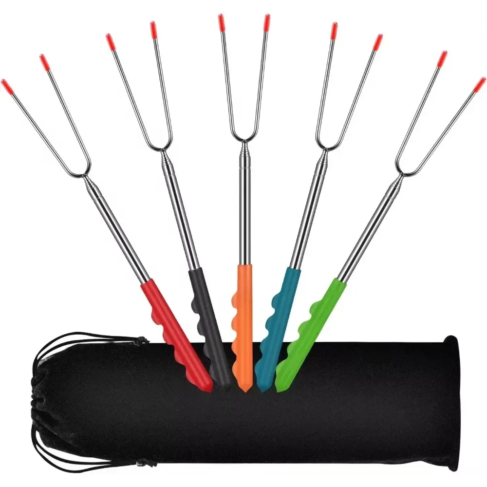 New BBQ Forks Telescopic  Barb - مراجعة Corn Dog Stick وسعره