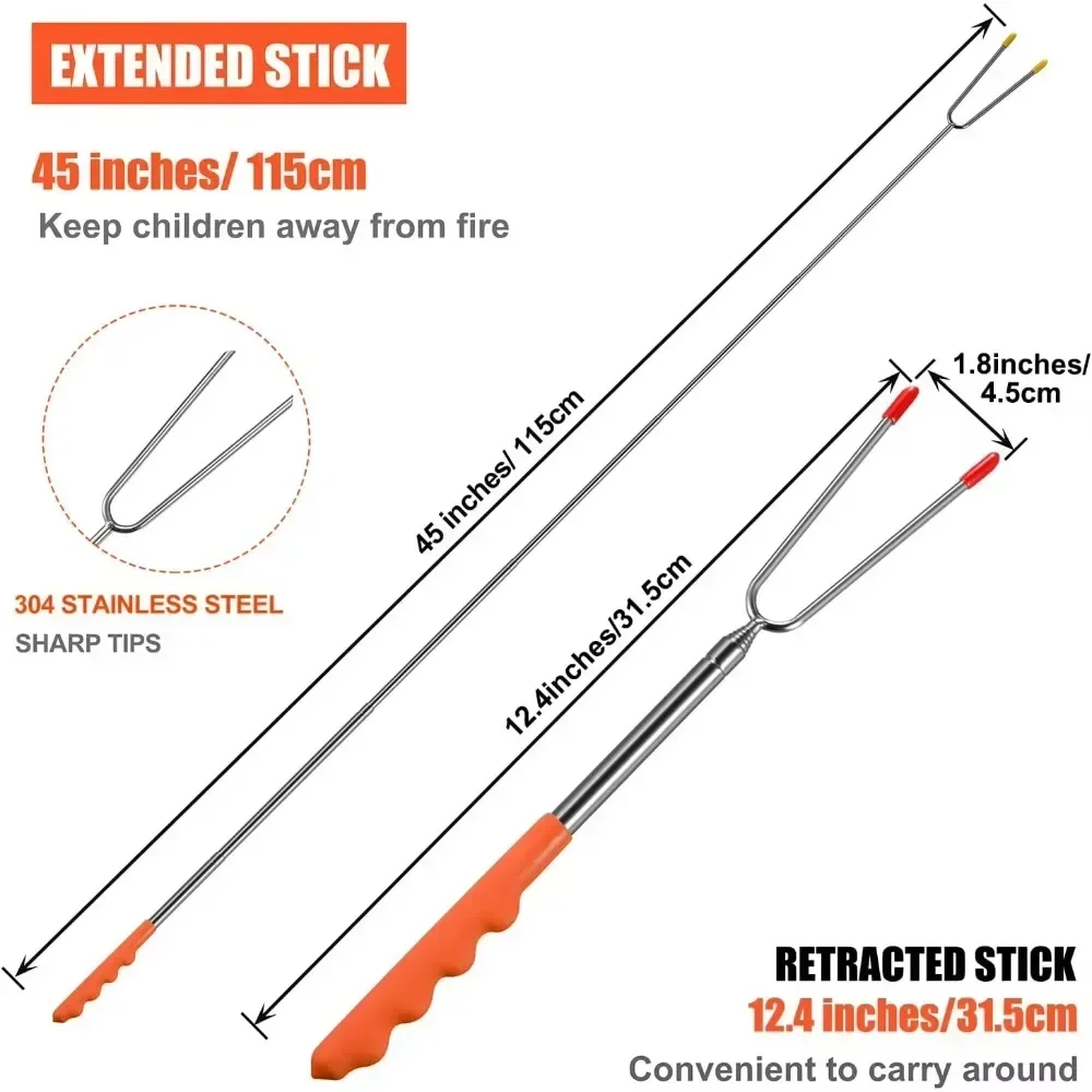 New BBQ Forks Telescopic  Barb - مراجعة Corn Dog Stick وسعره